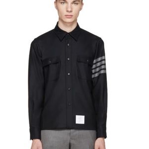 Thom Browne  Black Wool Armband Shirt (size 1) small
